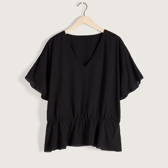 Flutter-Sleeve Peplum Blouse - Addition Elle - Picture 4 of 5